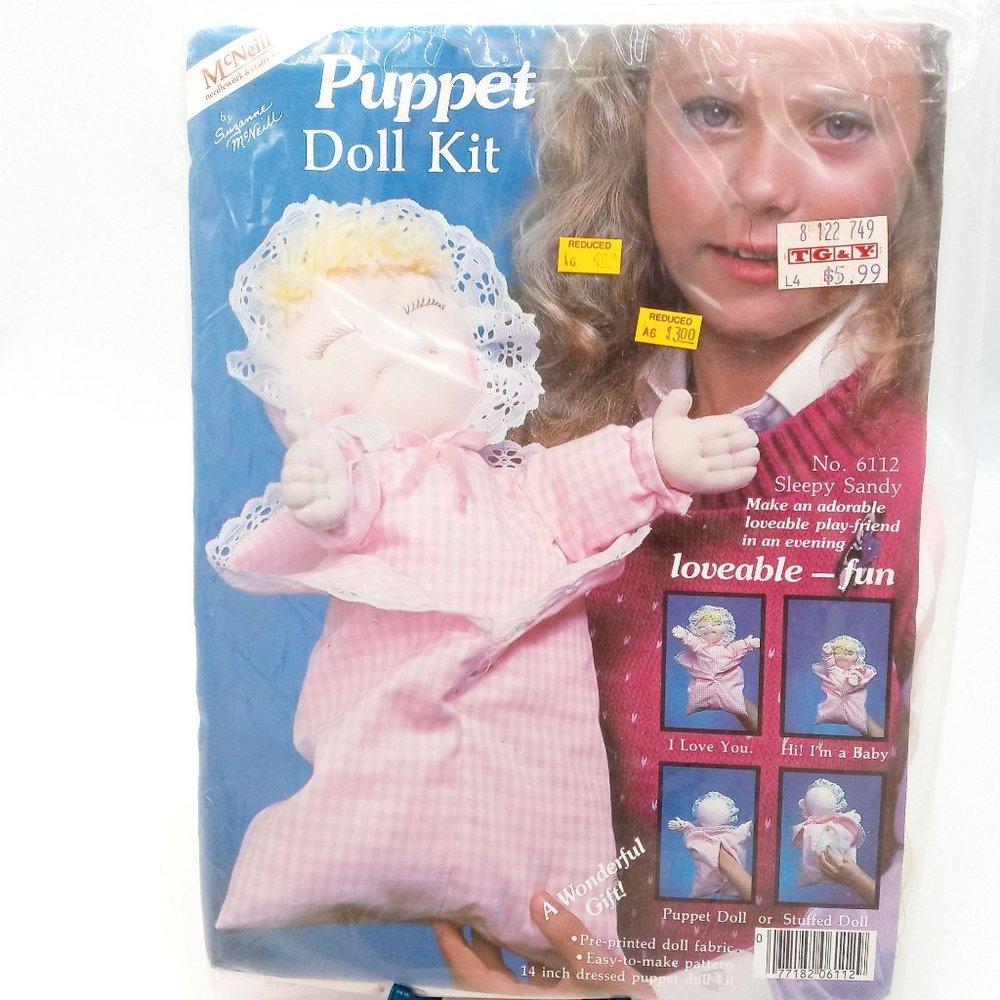 Sleepy Sandy Puppet Or Doll Craft Sewing Kit NOS Vintage 1984 New Old Stock